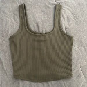 sage green medium crop top